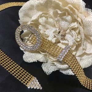 Luxe Handmade Crystal & Gold Chain Belt